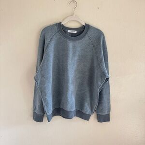 Perfectwhitetee Ziggy Reverse Fleece Shrunken Crewneck Sweatshirt Gray Blue M